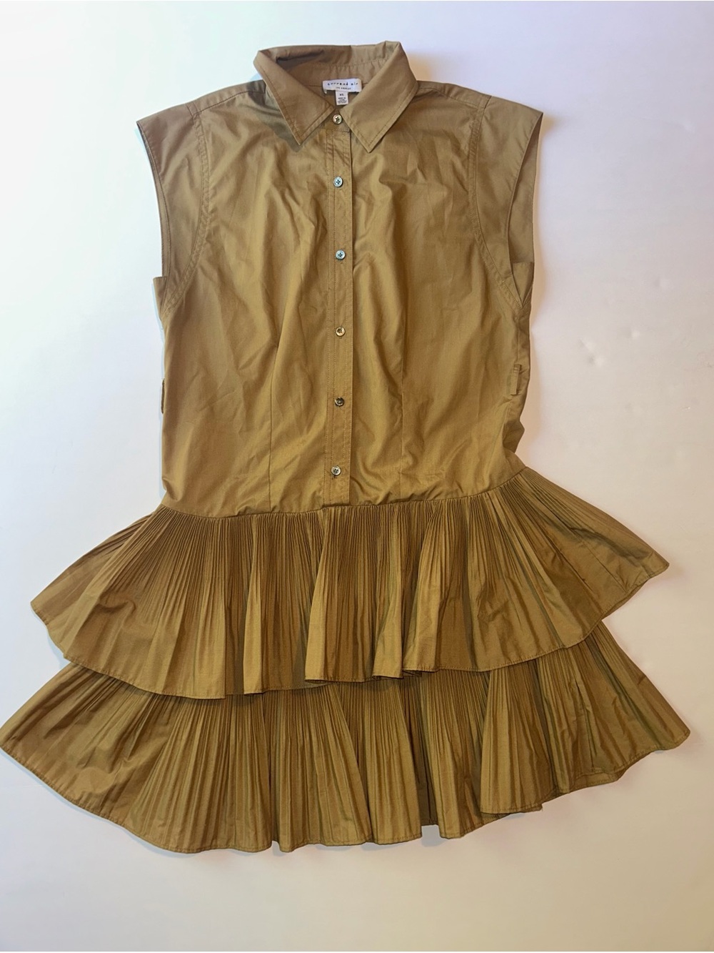Current Air Los Angeles Dylan Pleated Skirt Collared Mini Dress, Women's Size XS
